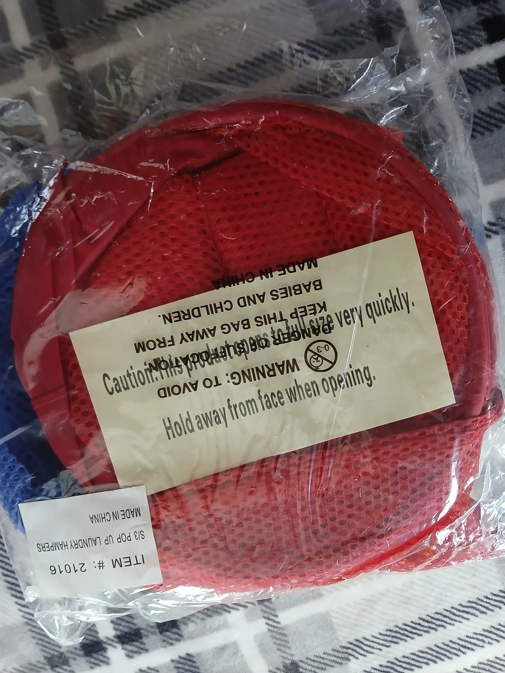Multi-Color Mesh Closet Laundry Hampers- Red, Blue & Yellow